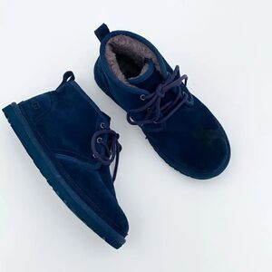 UGG Neumel dark blue suede leather shearling wool lined lace up men’s 7